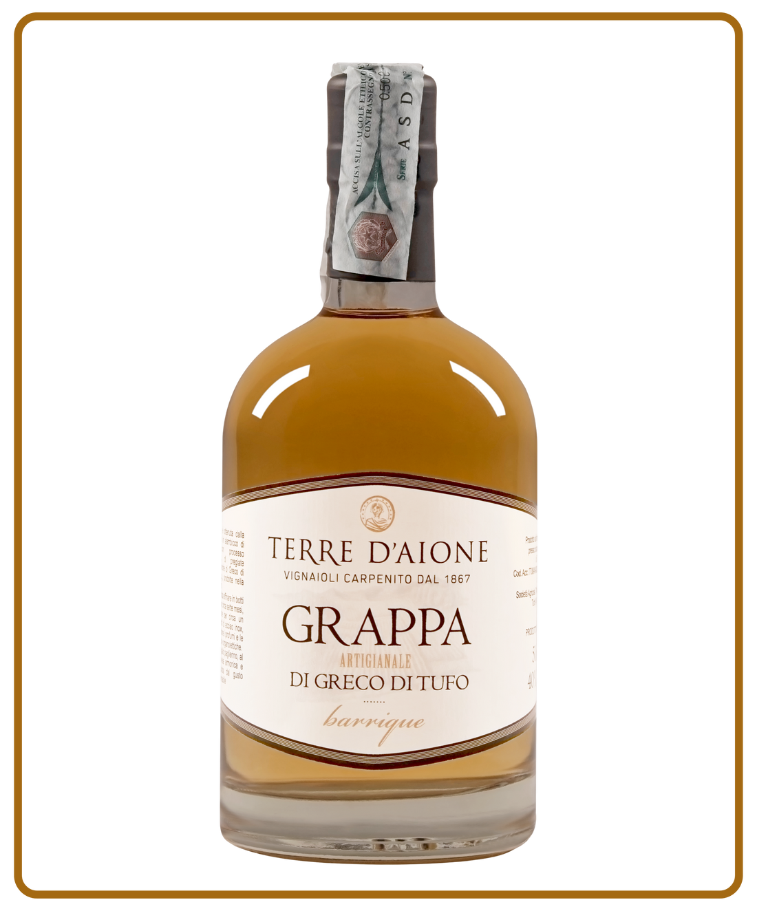 Immagine prodotto della grappa di greco di tufo terre d&